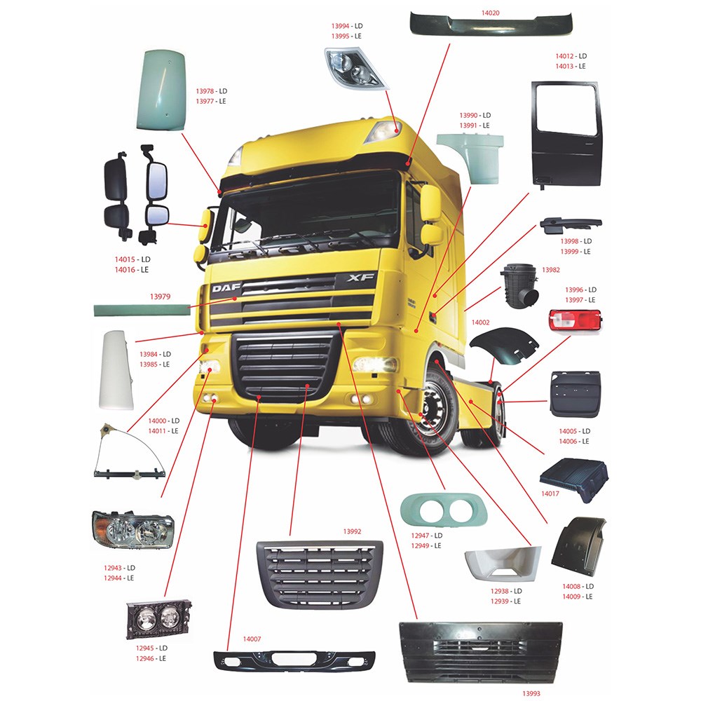 Lanterna Traseira Caminhão DAF XF 105 Lado Esquerdo- 1875579 Lanterna Traseira Caminhão DAF XF 105 Lado Esquerdo- 1875579