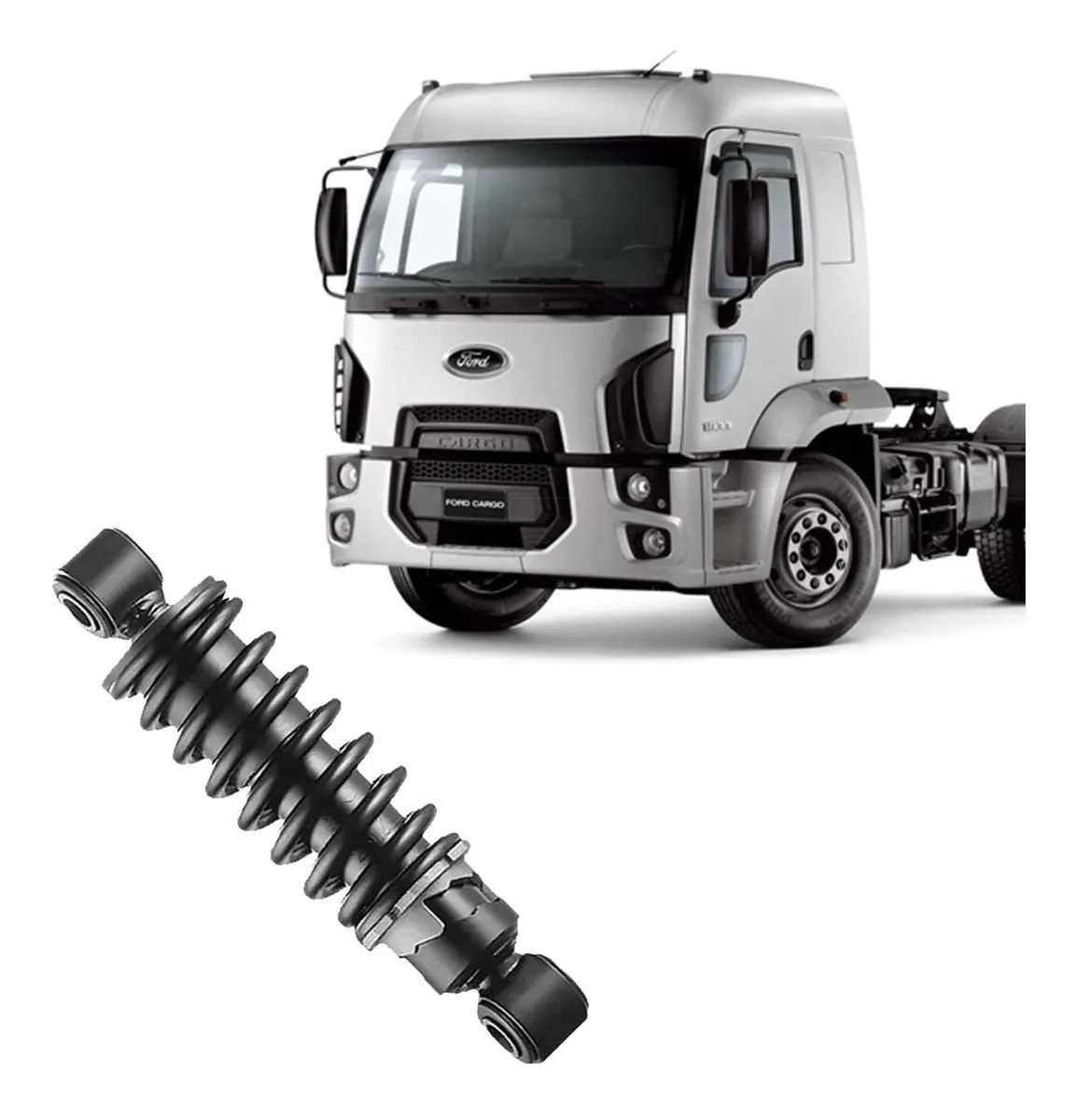 Amortecedor Cabine Caminhão Ford Cargo Após 2011 Traseiro com Mola - BC455C398BA Amortecedor Cabine Caminhão Ford Cargo Após 2011 Traseiro com Mola - BC455C398BA