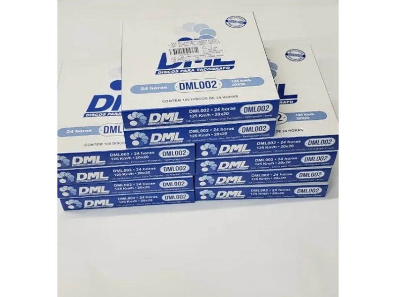 Kit 10 Caixas Disco Tacografo Diario 125 Km - DML
