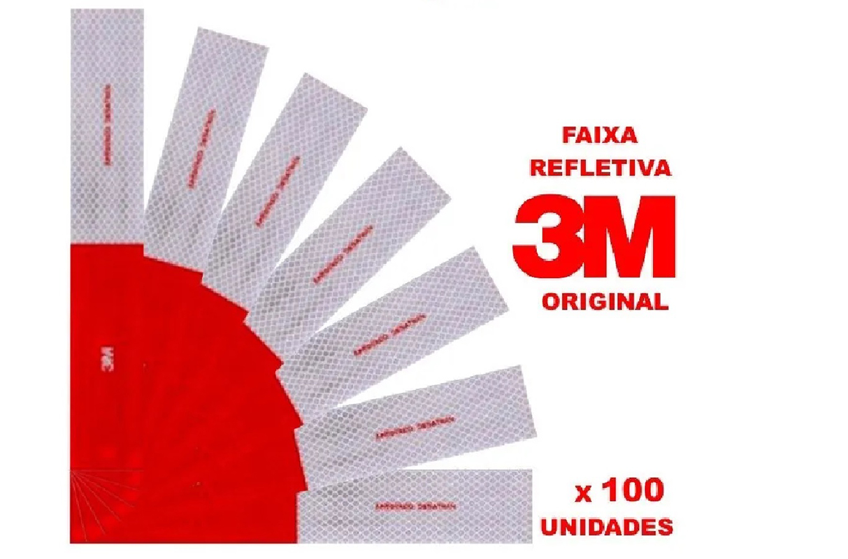 Kit 100 Faixas Refletivas Laterais - 3M (Original)