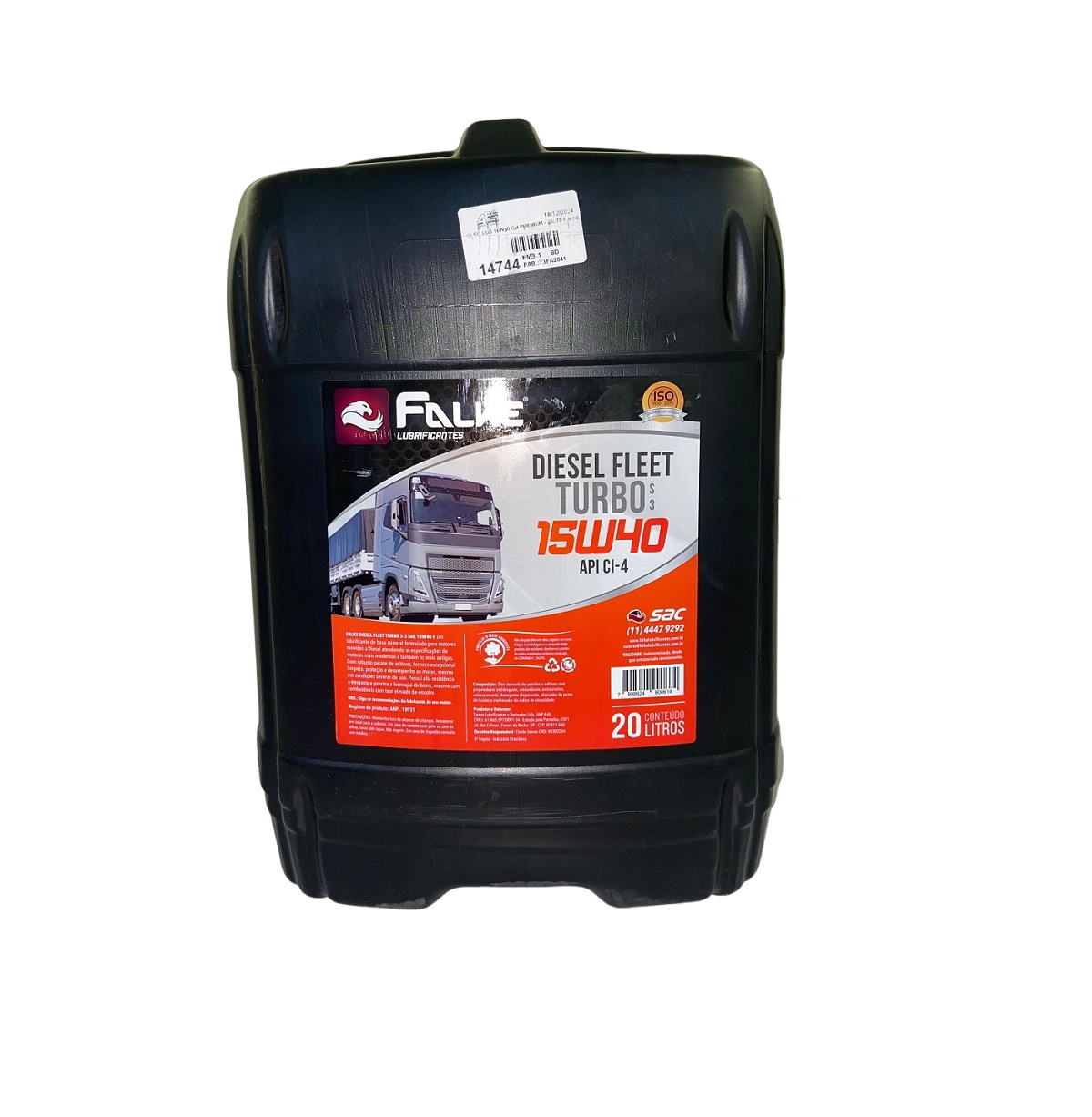 Oleo Lubrificante 15W40 Ci4 Premium - 20 Litros - Falke