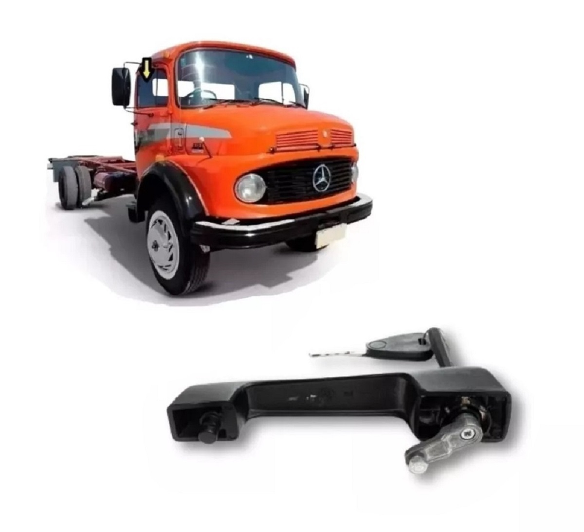 Maçaneta Porta Caminhão Mercedes-Benz 1113 1934, 1982 a 1988 Externa - 3087600159