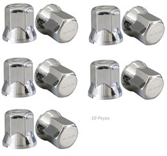 Kit 10 Capa Porca Cromada Caminhão - 33mm