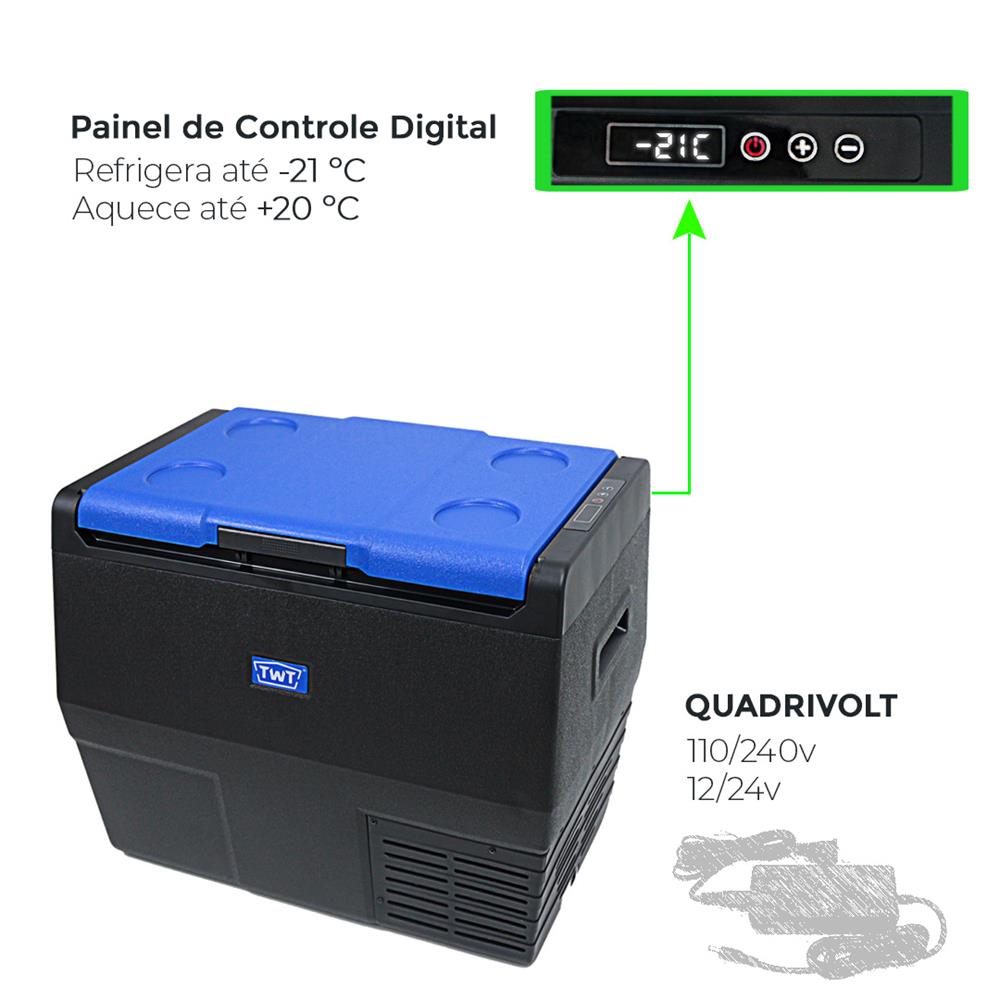Geladeira Portátil 35 Lts Bivolt 12V 24V - Caminhão Camping Motorhome TWT