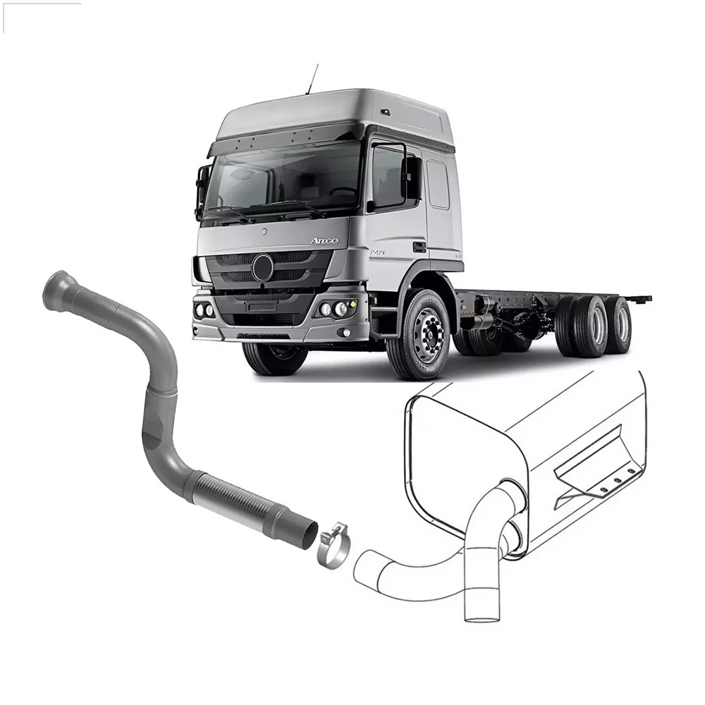 Tubo Saida Motor Caminhão Mercedes-Benz Atego Após 2012