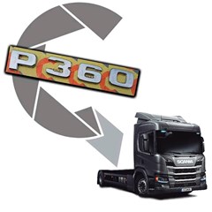 Letreiro Frontal Caminhão Scania Série 7 P360 Cromado - 2333339C