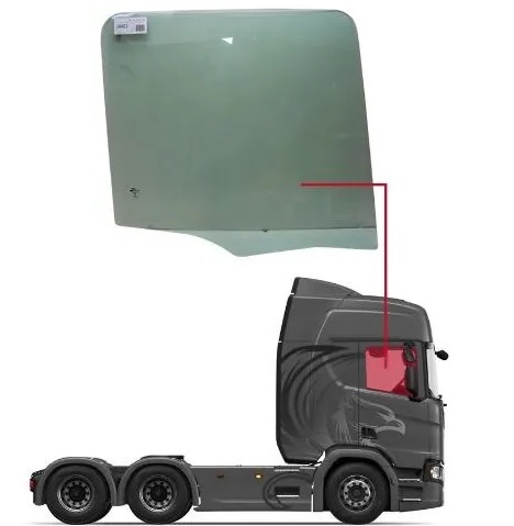 Vidro Porta Scania Série 7 Com Suporte - Lado Direito Vidro Porta Scania Série 7 Com Suporte - Lado Direito