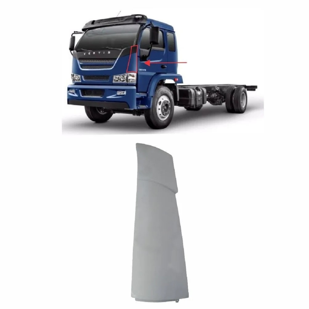 Defletor Cabine Lateral Externo Caminhão Iveco Vertis até 2018 Lado Esquerdo - 5949890947