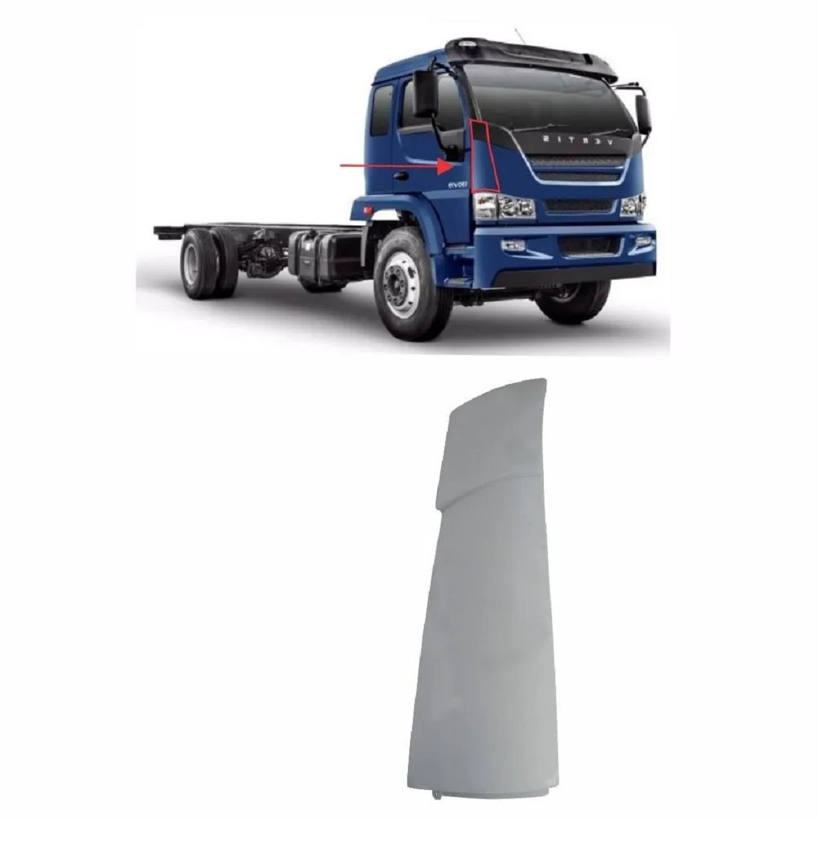 Defletor Cabine Lateral Externo Caminhão Iveco Vertis até 2018 Lado Direito - 5949890948