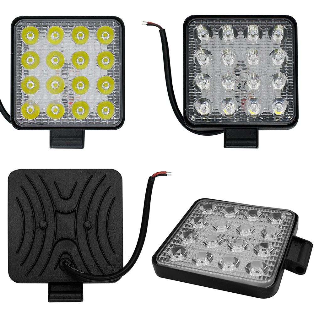 Farol de Milha - LED - Quadrado - 48 Watts - Branco Frio