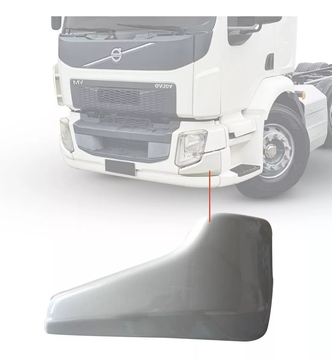 Acabamento Ponteira Parachoque Caminhão Volvo VM Apos 2006 Lado Esquerdo (Sem furo) Acabamento Ponteira Parachoque Caminhão Volvo VM Apos 2006 Lado Esquerdo (Sem furo)