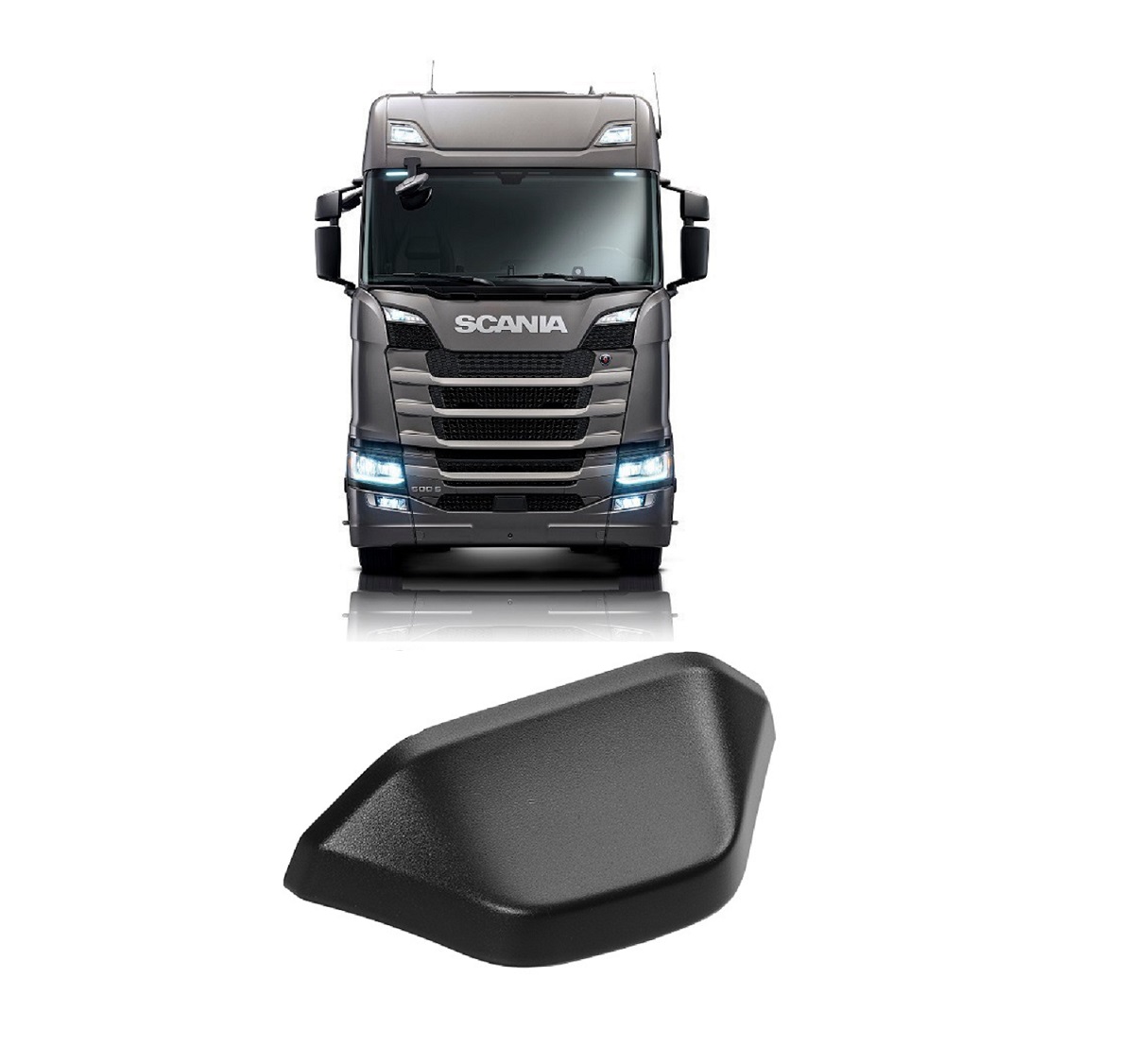 Acabamento Superior Braço Retrovisor Caminhão Scania Série 7 Lado Esquerdo - ER1298A