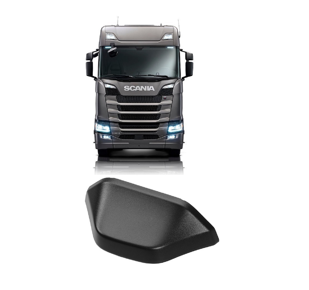 Acabamento Superior Braço Retrovisor Caminhão Scania Série 7 Lado Esquerdo - ER1299A