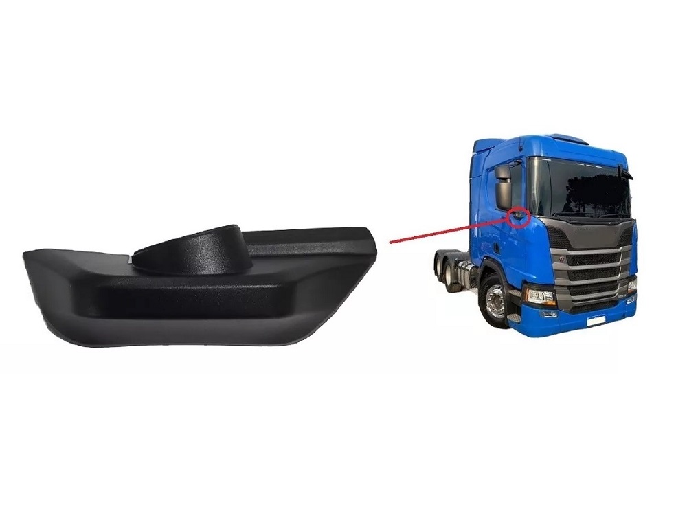 Acabamento Inferior Braço Retrovisor Caminhão Scania Série 7 Lado Esquerdo