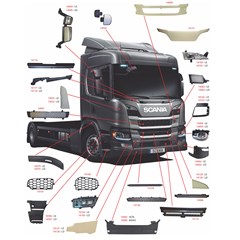 Tela Grade Frontal Caminhão Scania Série 7 Após 2019 Superior Lado Direito - 2307647