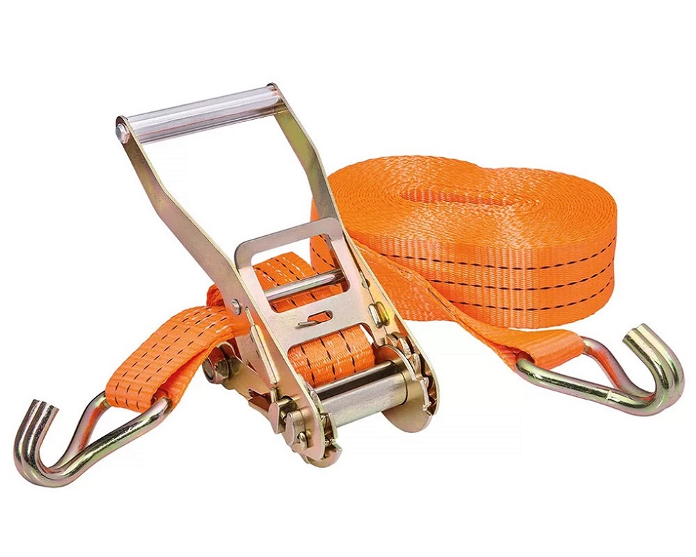 kit Cinta e catraca de amarração de cargas de 3 toneladas - 50mm - 9 Metros - Gancho ”J”