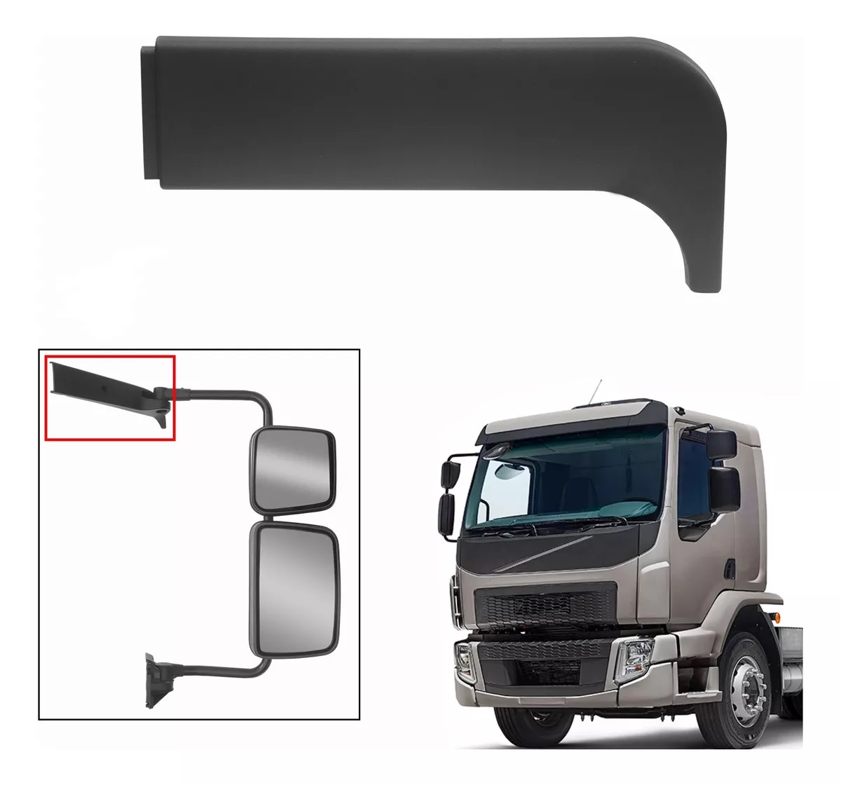 Aabamento Superior Braço Retrovisor Caminhão Volvo VM Após 2006 Lado Direito - 205580140