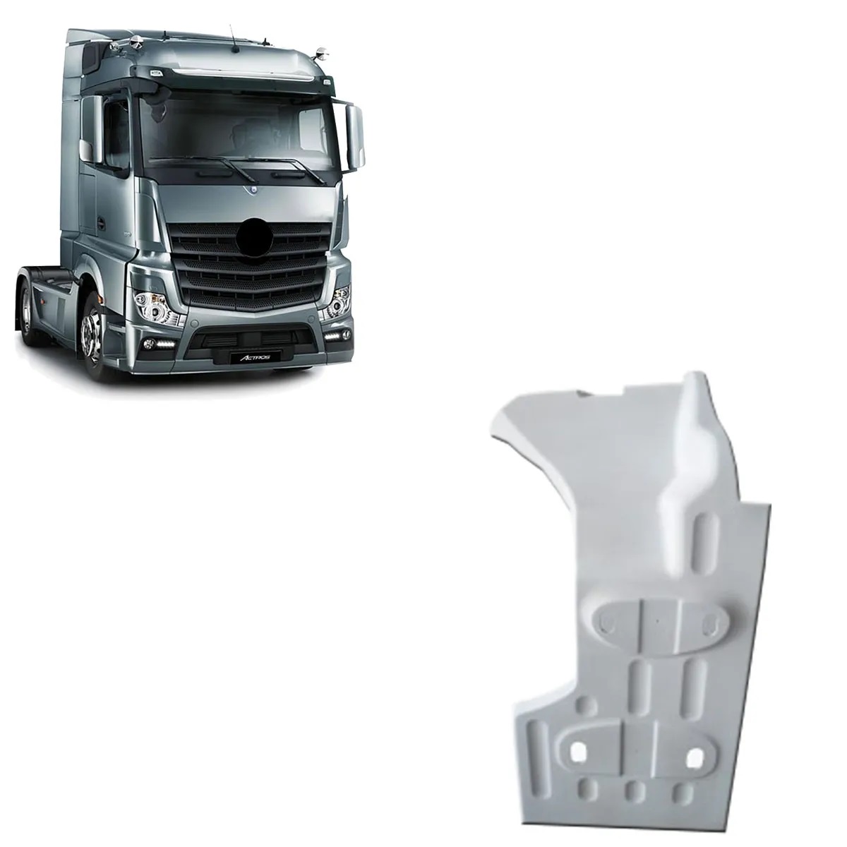 Paralama Cabine Traseiro Caminhão Mercedes-Benz Actros após 2019 Lado Esquerdo - 9608817004