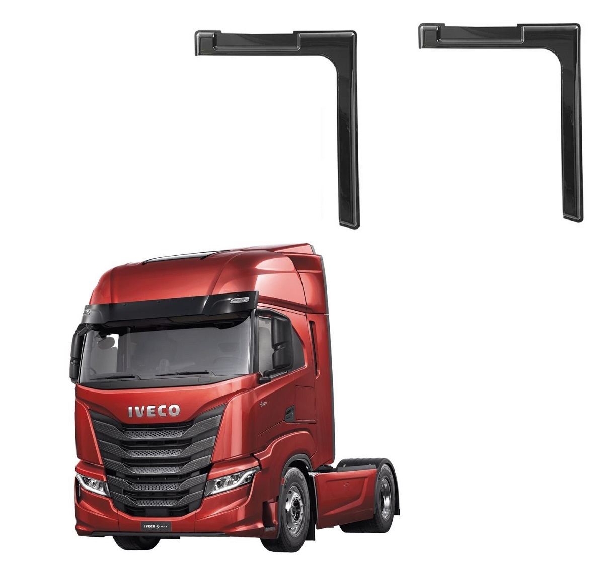 Par Calha Chuva Caminhão Iveco Stralis S-way Longa Fume