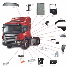 Defletor Cabine Lateral Externo Caminhão Scania Série 5 ”P” Lado Direito - 1543609