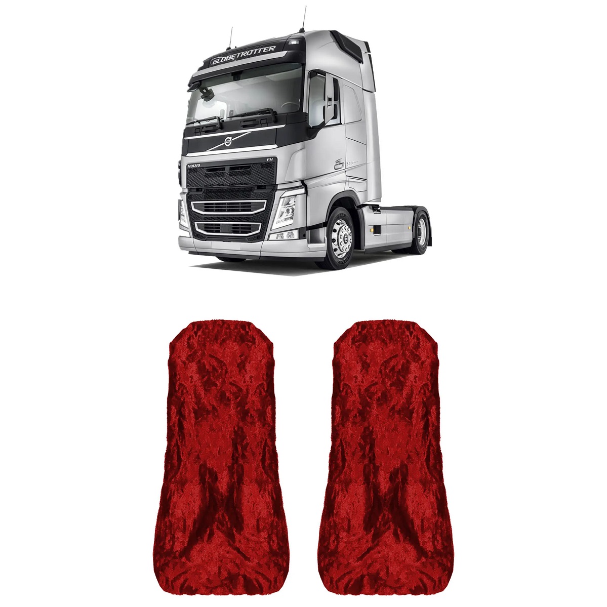Capa Banco Caminhão Volvo FH após 2015 (02 Bancos) - Vermelha