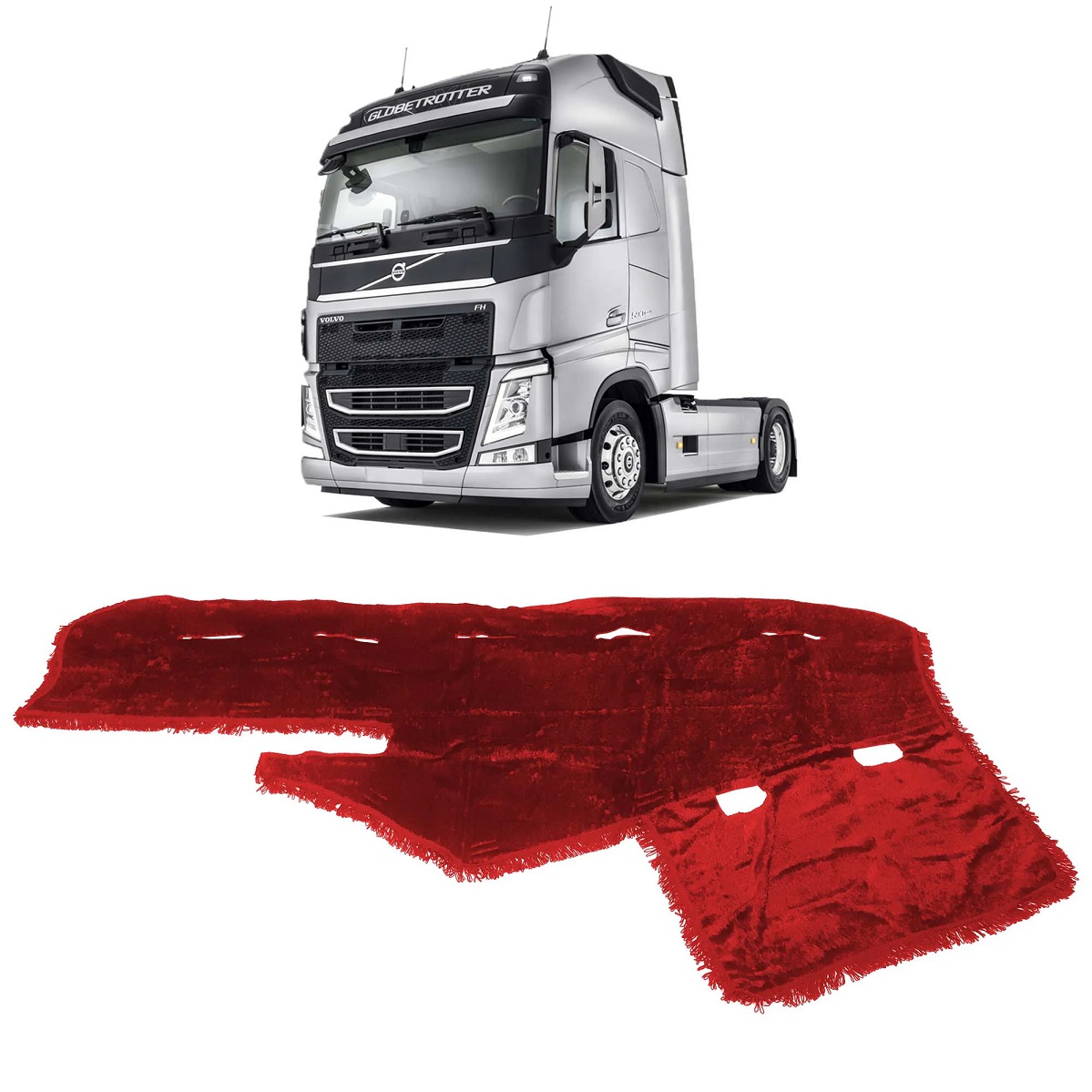 Capa Painel Caminhão Volvo FH após 2015 - Vermelha Capa Painel Caminhão Volvo FH após 2015 - Vermelha