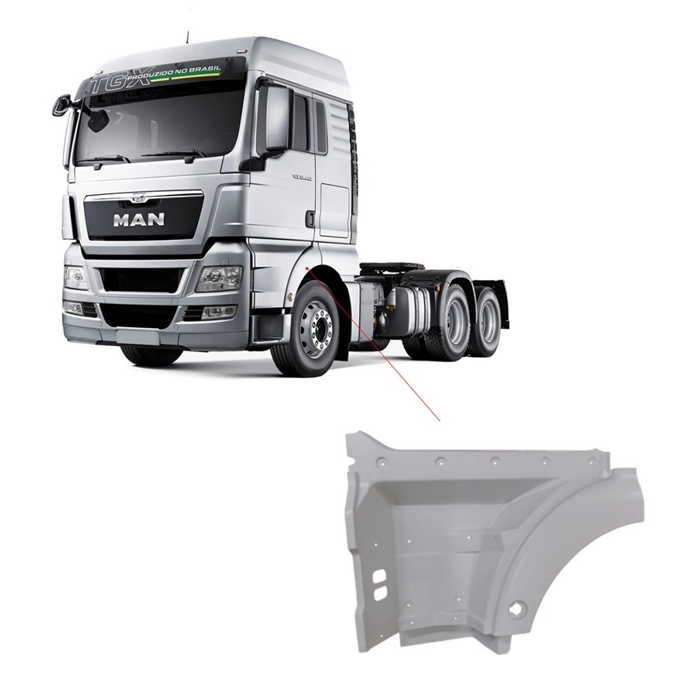Tampa Lateral Estribo Caminhão MAN TGX Lado Esquerdo - 81615100401