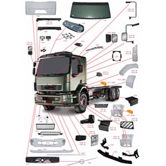 Farol Principal Caminhão Volvo VM 2006 até 2013 Lado Esquerdo (Preto) - 20818771