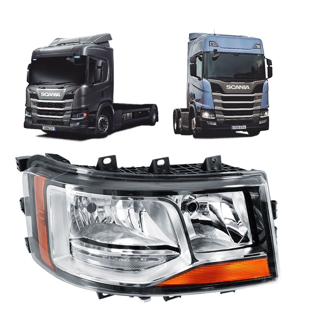 Farol Caminhão Scania Série 7 P, G, R, S Lado Direito (Lâmpada Comum) - 2379893