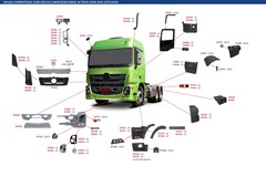 Revestimento Coluna Caminhão Mercedes-Benz Actros 2017 a 2020 Lado Esquerdo - 9436980362