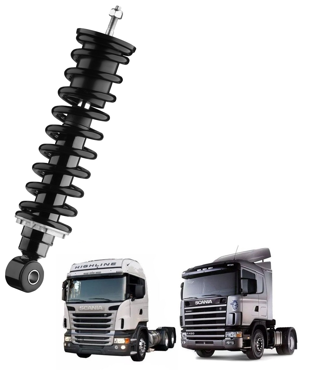 Amortecedor Cabine Caminhão Scania Série 4, Série 5 ”G e R” após 2004 (Com Mola) Traserio - 2023667