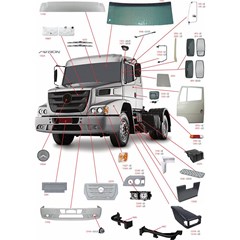 Revestimento Coluna Externa Caminhão Mercedes-Benz 1620 a Atron Após 89 Lado Direito - 6886287307 Revestimento Coluna Externa Caminhão Mercedes-Benz 1620 a Atron Após 89 Lado Direito - 6886287307