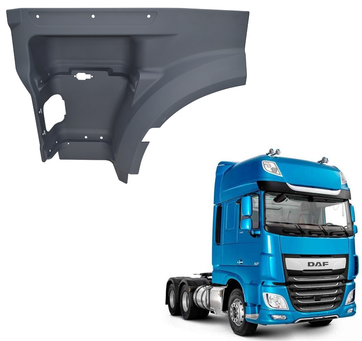 Paralama Cabine Caminhão DAF XF Após 2021 (Estribo) Lado Esquerdo - 1835023 / 1861672 / 1843468