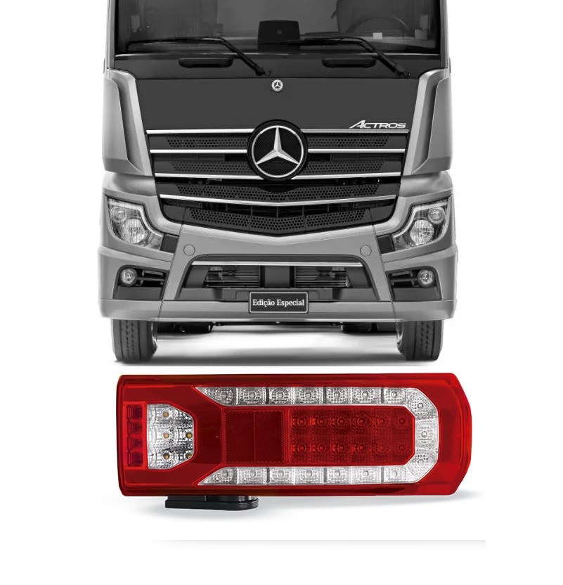 Lanterna Traseira Caminhão Mercedes-Benz Actros Após 2019 Lado Direito (Com Sirene) - 0035443403 Lanterna Traseira Caminhão Mercedes-Benz Actros Após 2019 Lado Direito (Com Sirene) - 0035443403