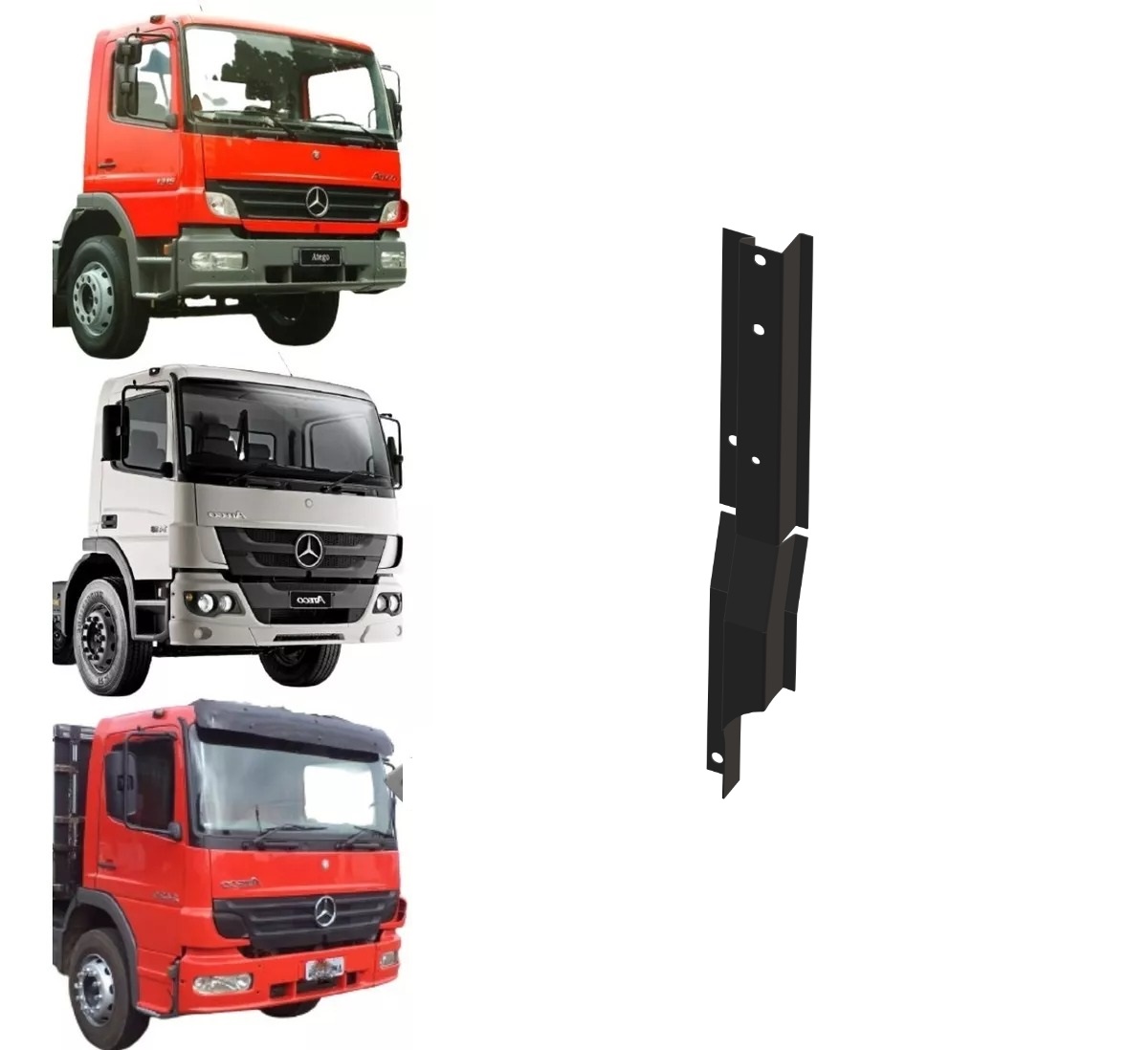 Suporte Paralama Estribo Caminhão Mercedes-Benz Atego (Rodoviário - Todos) Lado Esquerdo - 9736660235