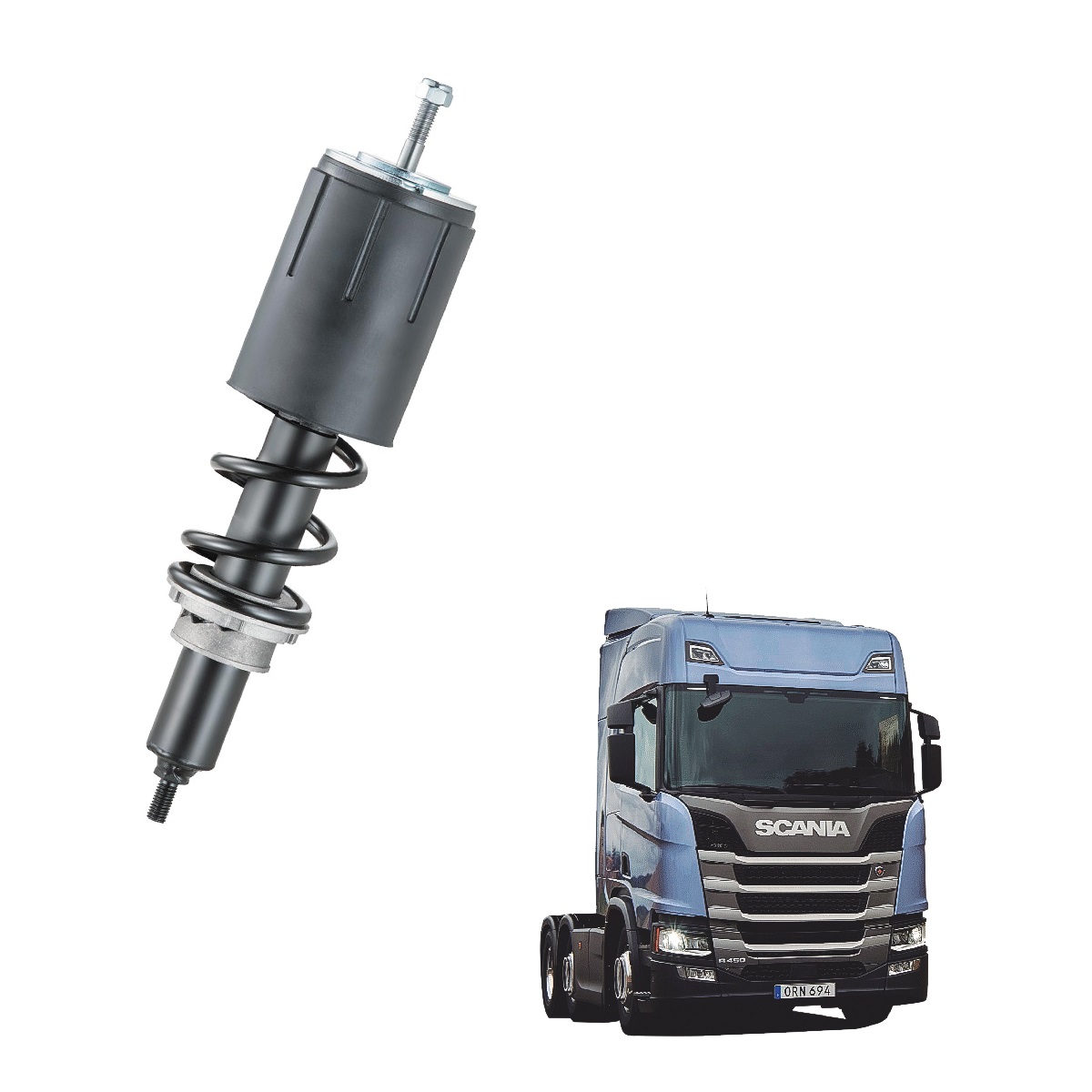 Amortecedor Cabine Caminhão Scania Série 7 P, G e R Off Road - Dianteiro - 2623819