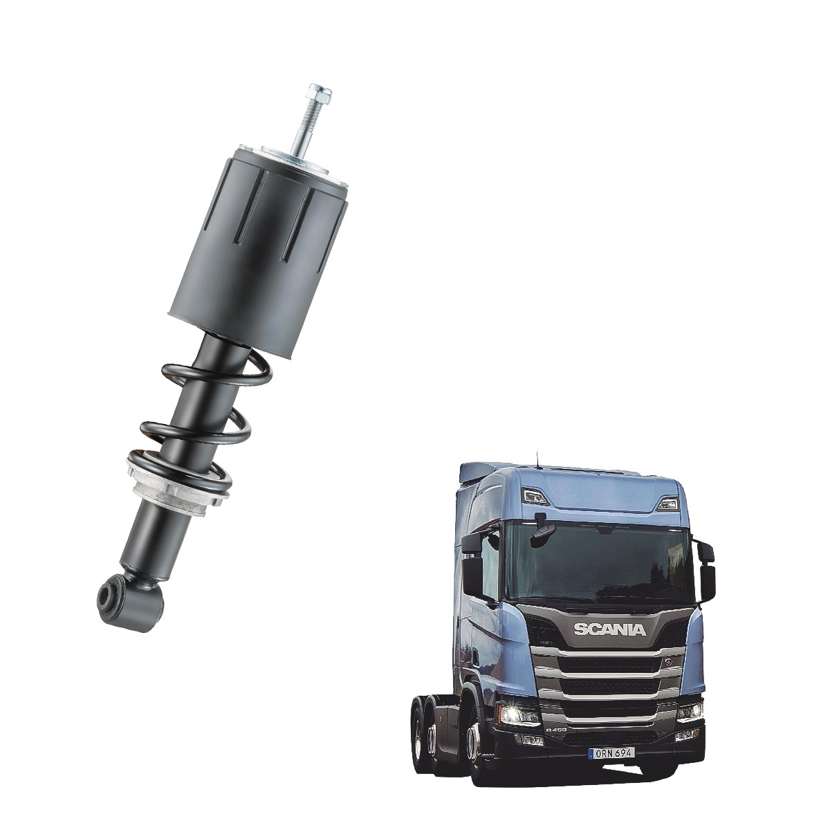Amortecedor Cabine Caminhão Scania Série 7 P, G e R Off Road - Traseiro - 2623821