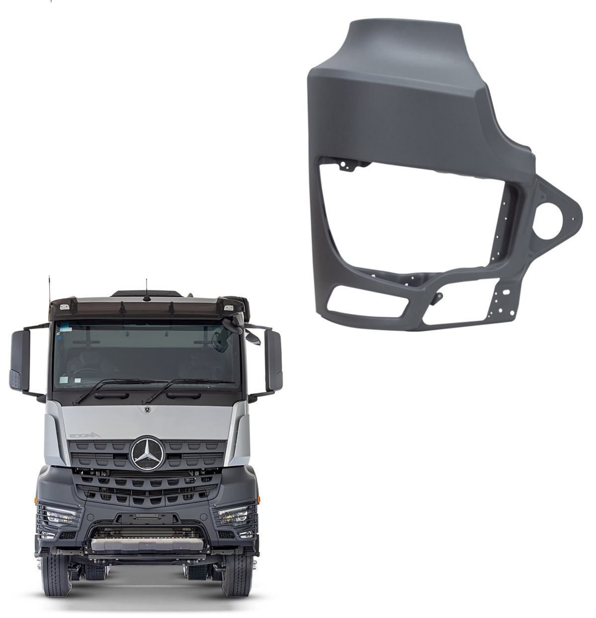 Parachoque Caminhão Mercedes-Benz Arocs Após 2022 Lado Direito - 9608808772 Parachoque Caminhão Mercedes-Benz Arocs Após 2022 Lado Direito - 9608808772