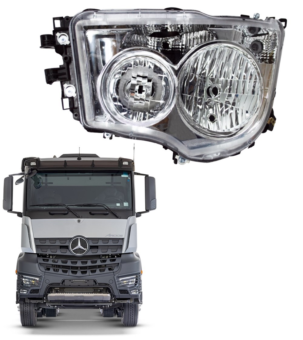 Farol Principal Caminhão Mercedes-Benz Arocs Após 2022 - Lado Esquerdo 9618202659 Farol Principal Caminhão Mercedes-Benz Arocs Após 2022 - Lado Esquerdo 9618202659