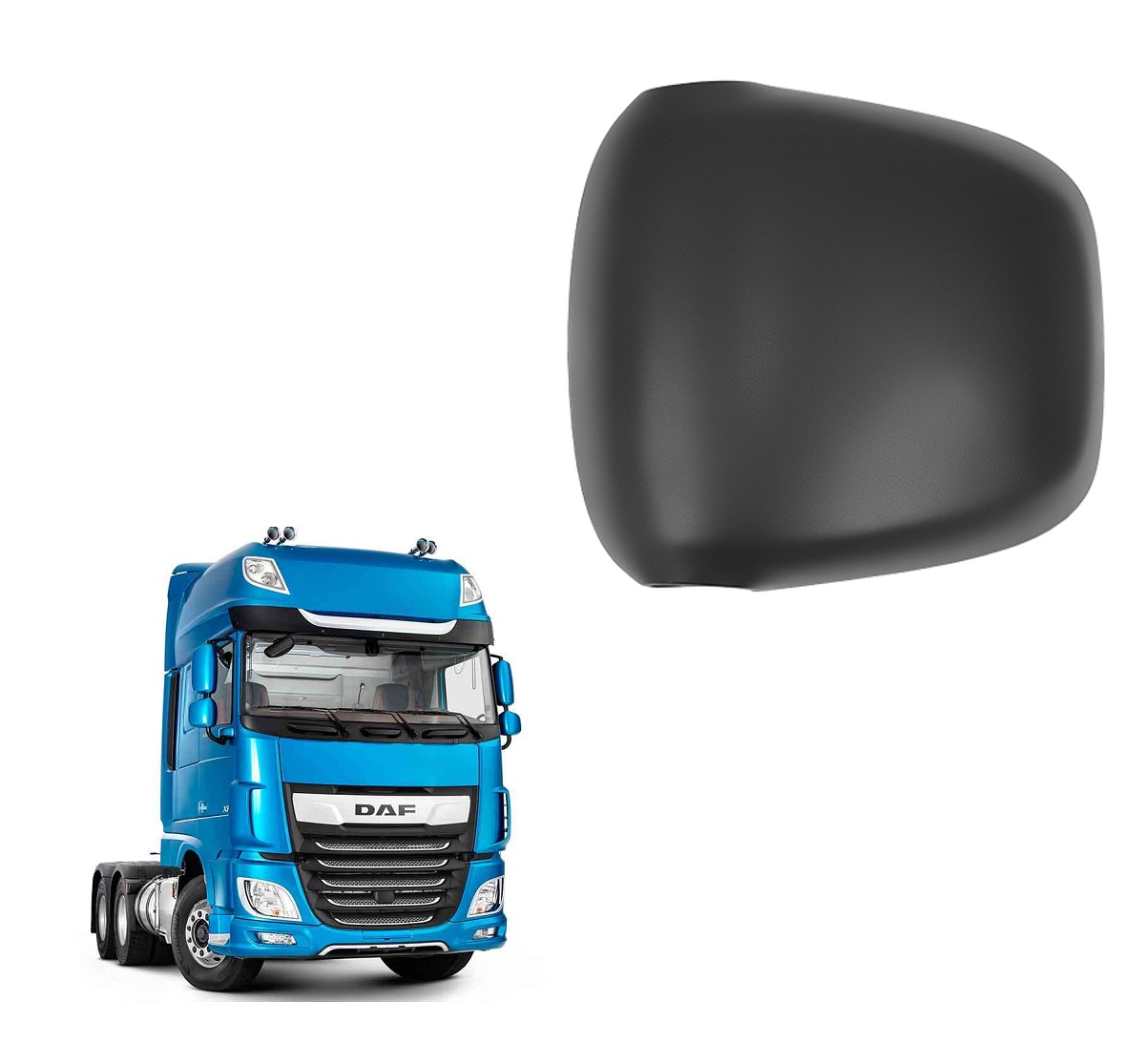 Capa Retrovisor Auxiliar Caminhão DAF XF 105 Após 2020 Lado Direito