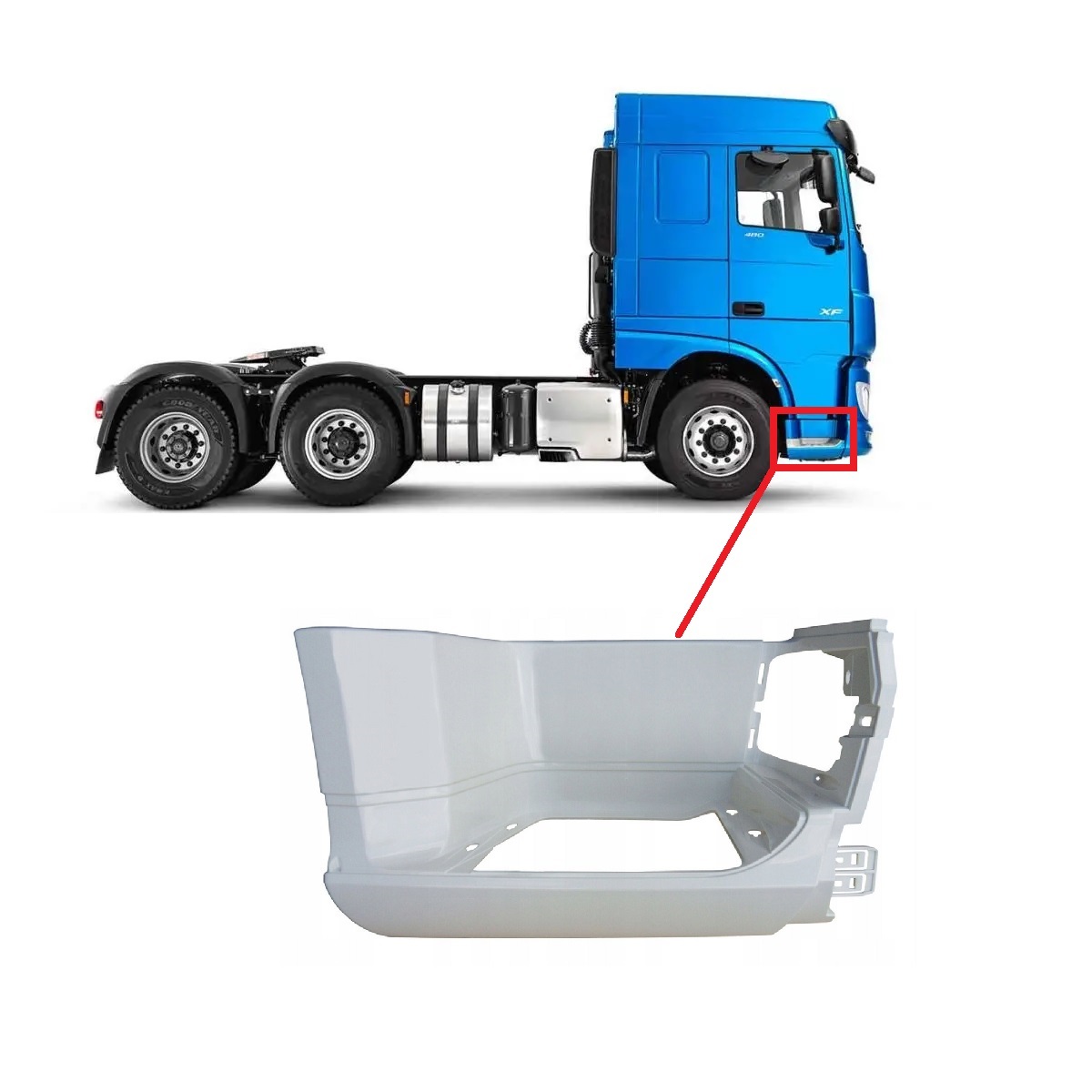 Estribo Caminhão DAF XF 105 após 2021 Inferior Lado Direito - 1798462