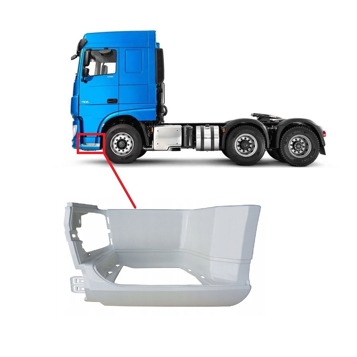 Estribo Caminhão DAF XF 105 após 2021 Inferior Lado Esquerdo - 1798461