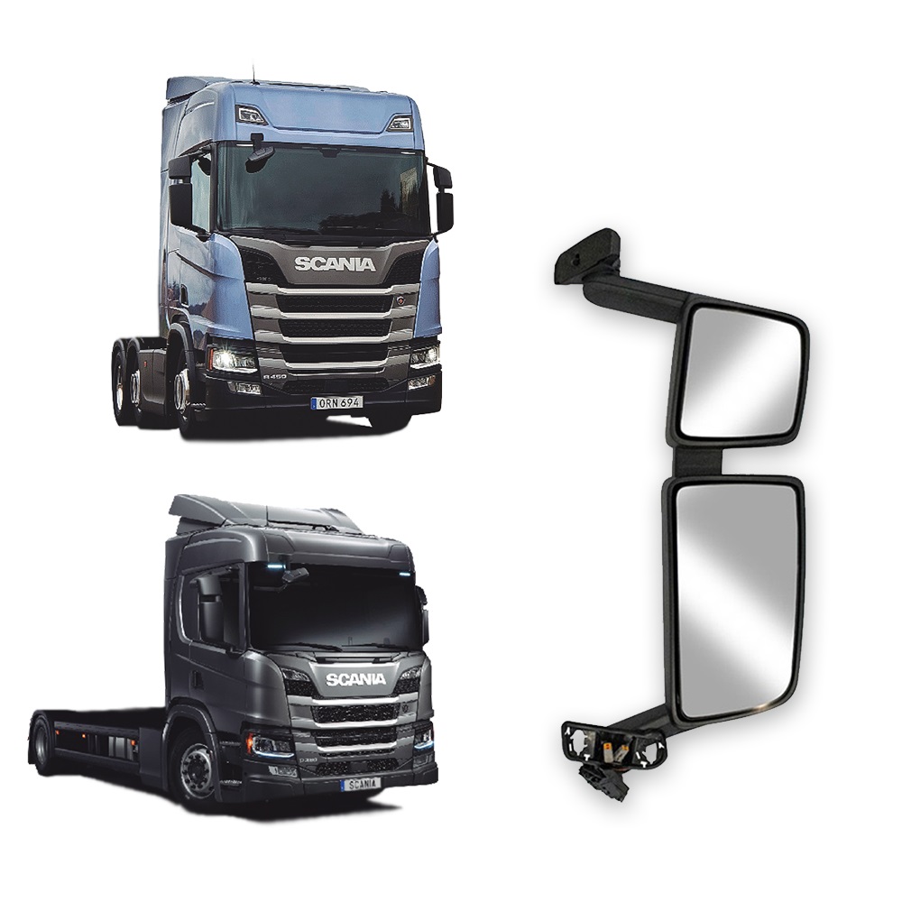 Retrovisor Caminhão Scania Série 7 Com Desembaçador + Regulagem Elétrica Lado Direito - 2645652