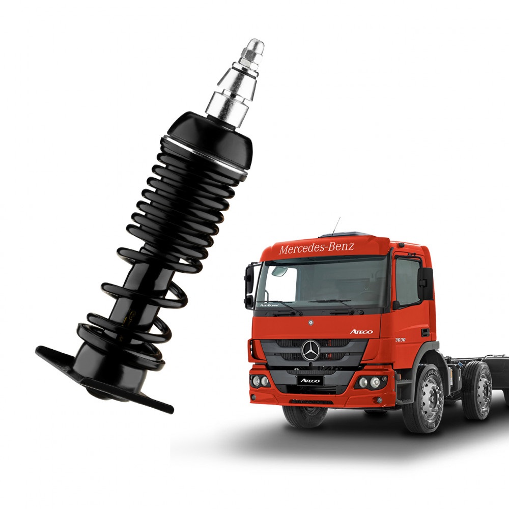 Amortecedor Cabine Caminhão Mercedes-Benz Atego Cabine Simples Traseiro Com Mola - 9583170203