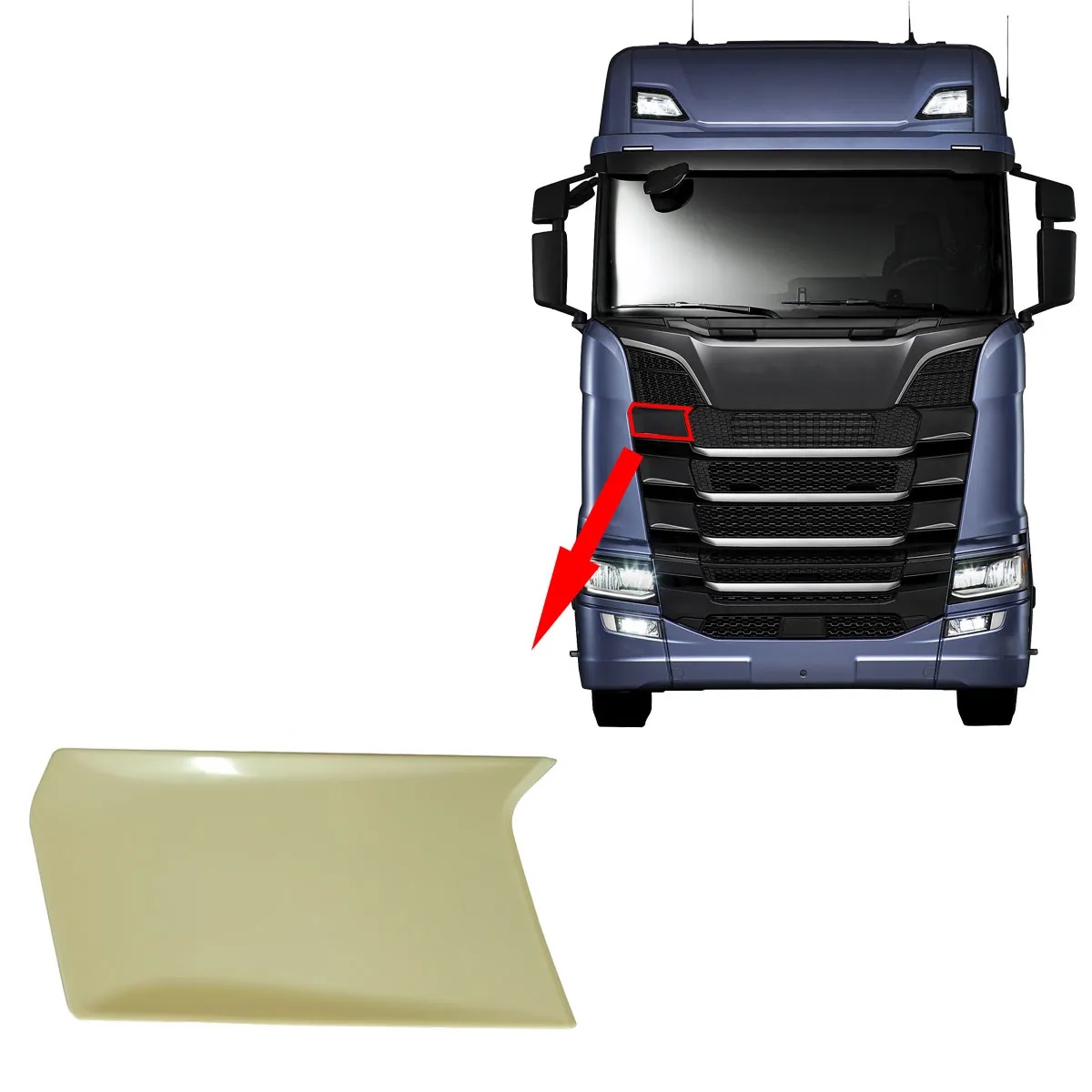 Tampa Grade Superior Caminhão Scania Série 7 Após 2019 (Vão Superior) Lado Direito - 2324347