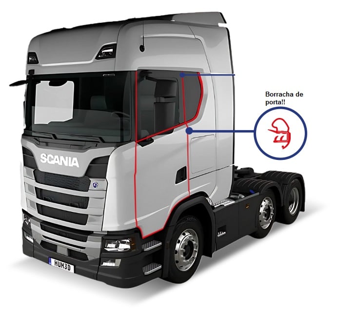 Borracha Porta Caminhão Scania Série 7 - Direito/ Esquerdo -