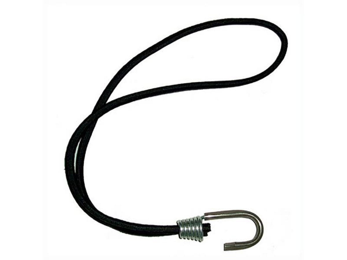 Kit 50 Elásticos de Lona Com Gancho 80cm x 5mm Preto