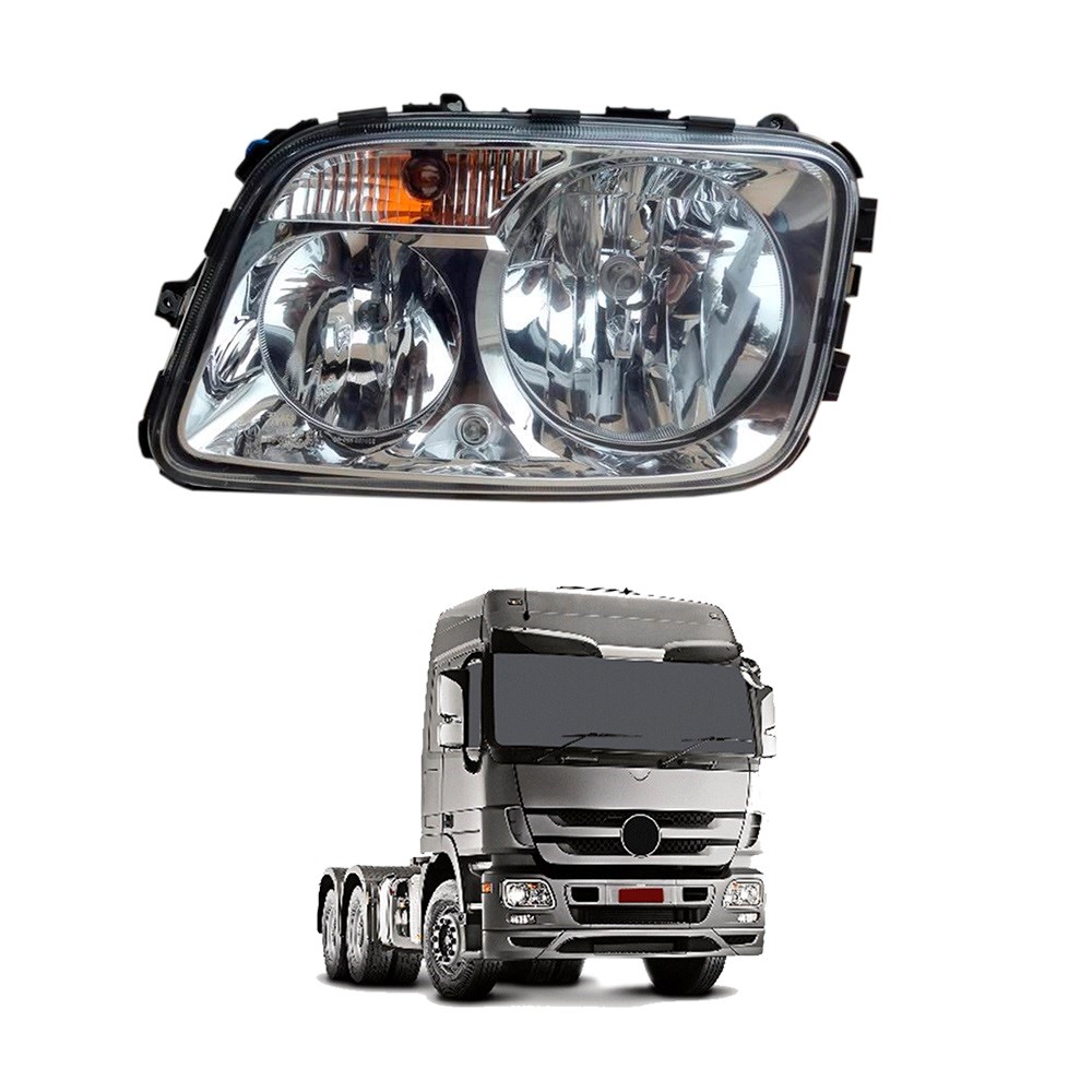 Farol Caminhão Mercedes-Benz Actros 2009 a 2017 Lado Esquerdo - A9438201461 Farol Caminhão Mercedes-Benz Actros 2009 a 2017 Lado Esquerdo - A9438201461