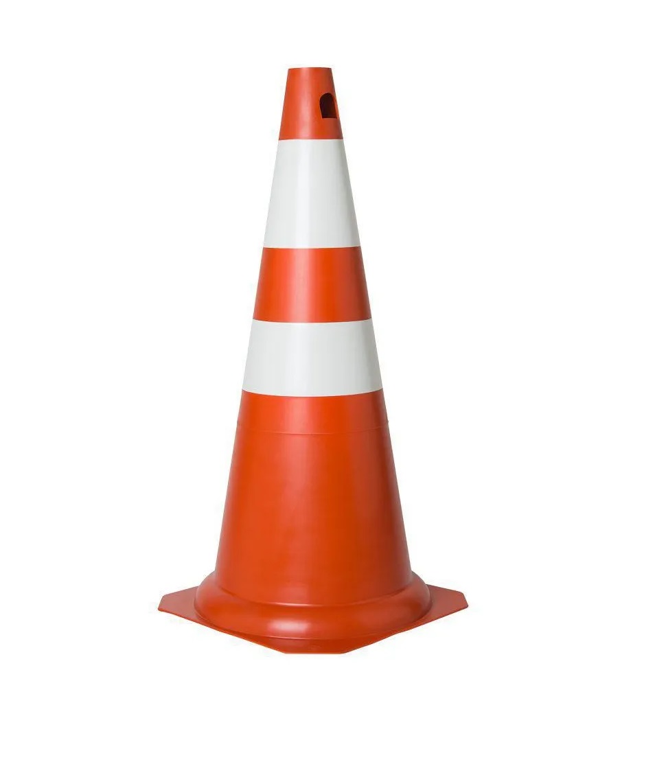 Cone em PVC Rígido 75cm Laranja e Branco