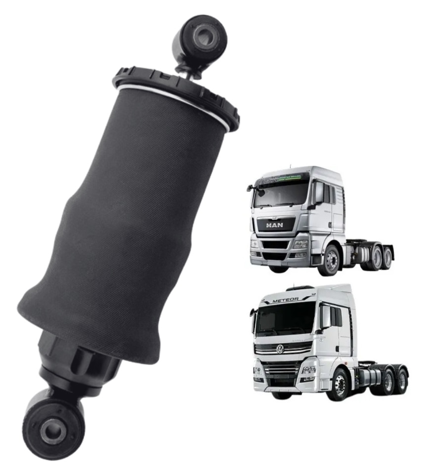 Bolsa Suspensão Cabine Caminnhão DAF XF, Volkswagen Meteor - Traseiro Lado Esquerdo (Com Amortecedor) - 81417226074 / 81417226080 / 2V5411019A